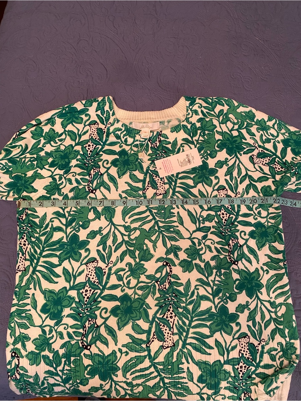 Lilly Pulitzer Salima Sweater in Fiddle Leaf Green Lil Escape Plan - Picture 4 of 6